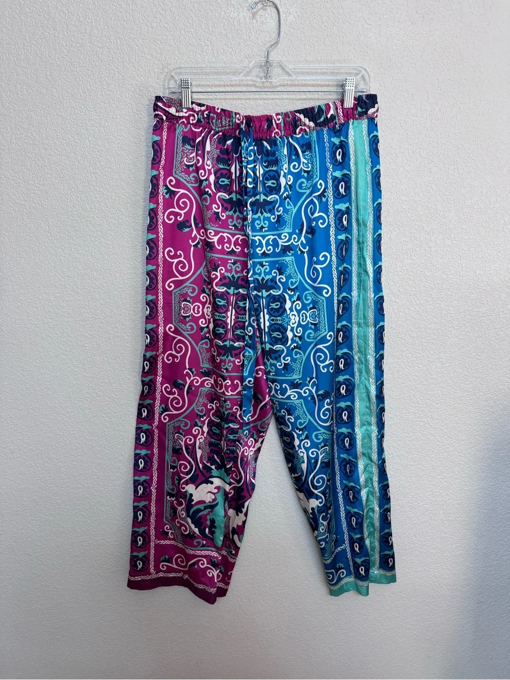 Anthropologie Silky Button Down Matching Pajama Set Women’s S/M Paisley Boho